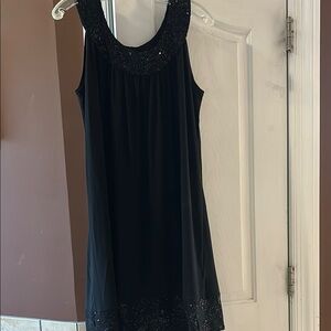 Elegant Black Sleeveless Dress with Sparkle Accents